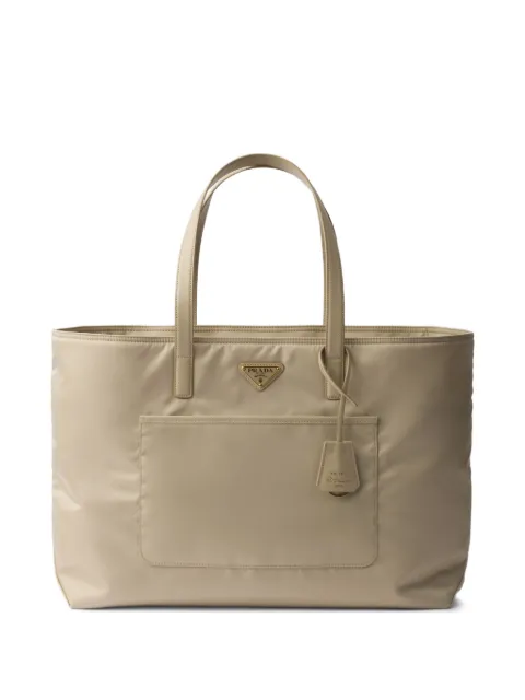 Prada Re-edition 1978 large Re-nylon and Saffiano leather tote bag Neutrals 1BG527VOOOR064