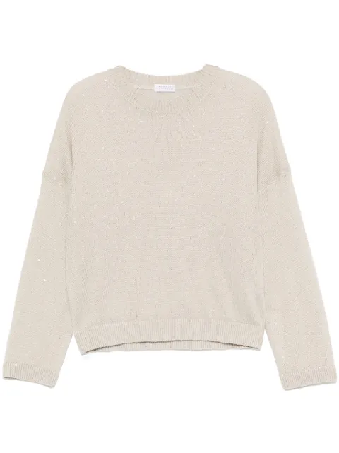 Brunello Cucinelli sequin-embellished top Neutrals M10550210C9732