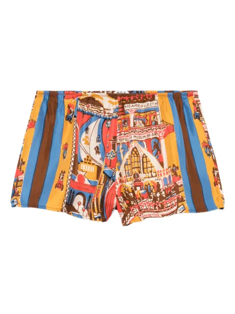 BODE Manhattan Island print shorts Orange WRF25BT042