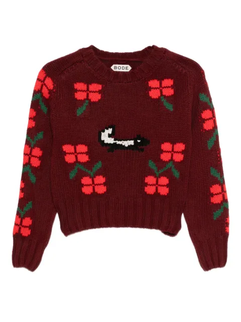 BODE skunk-jacquard crew-neck jumper Brown WRF25KT011