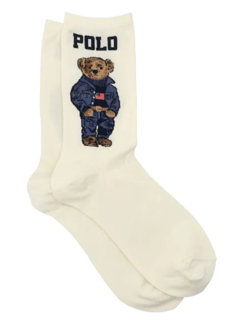 Polo Ralph Lauren Signature Bear motif socks Neutrals 455792964001