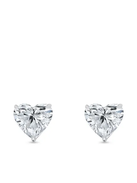 Tilla 14kt white gold diamond heart stud earrings White FFDEA1000