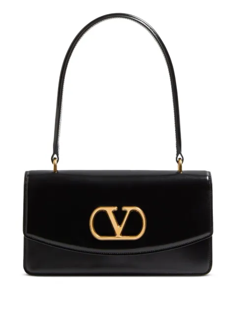 Valentino Garavani Vain bag with handle in shiny calfskin Black WB0R93GCB