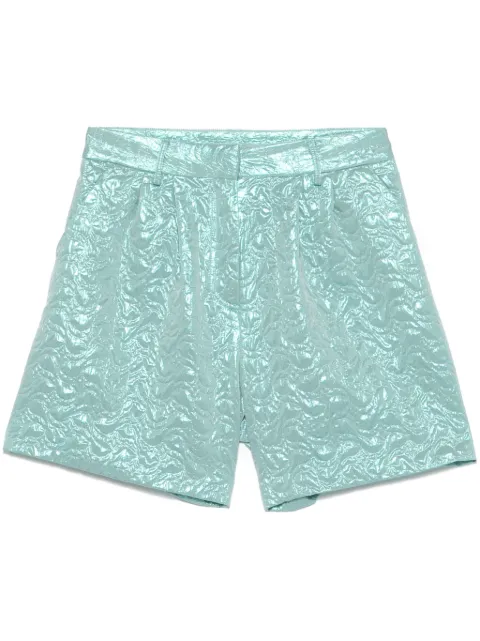 Merci lamé-effect shorts Blue P287P