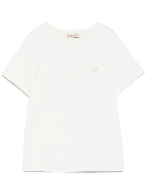 TWINSET logo-plaque T-shirt Green 251TT2040