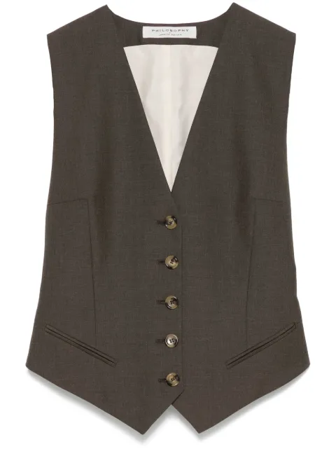 Philosophy Di Lorenzo Serafini V-neck waistcoat Brown A10030727