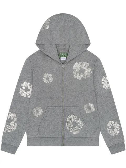 Denim Tears Swarovski Wreath "Grey" zip hoodie Grey DT076