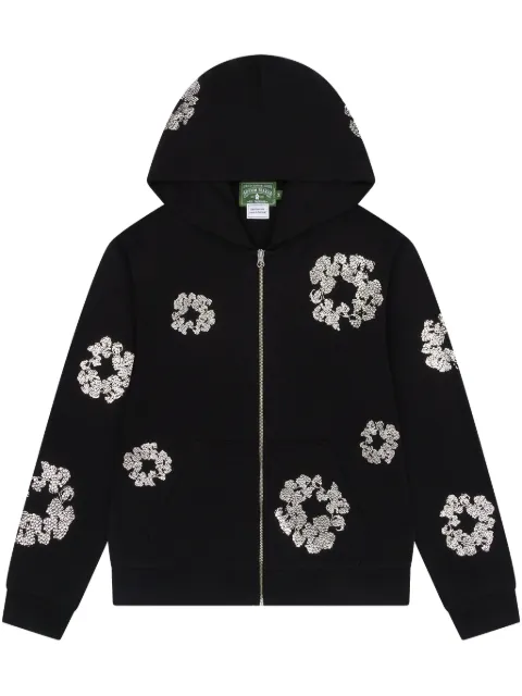 Denim Tears Swarovski Wreath "Black" zip hoodie Black DT075