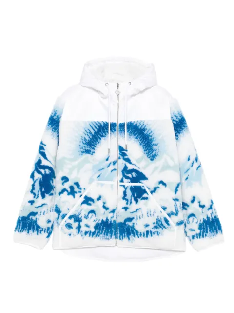 Casablanca ski-landscape hooded jacket White MAW25JK37501EXSKI