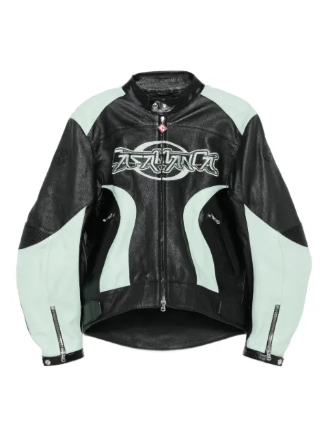 Casablanca panelled leather jacket Black MAW25JK41601