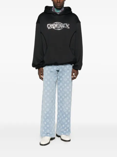 Casablanca monogram-pattern jeans Blue MAW25TR35601