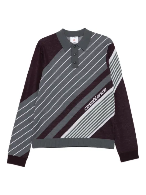 Casablanca diagonal-stripe polo shirt Grey MAW25KW110301