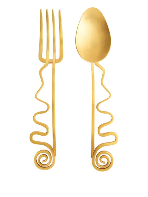 L'Objet Spirale serving set (set of two) Gold CU4510