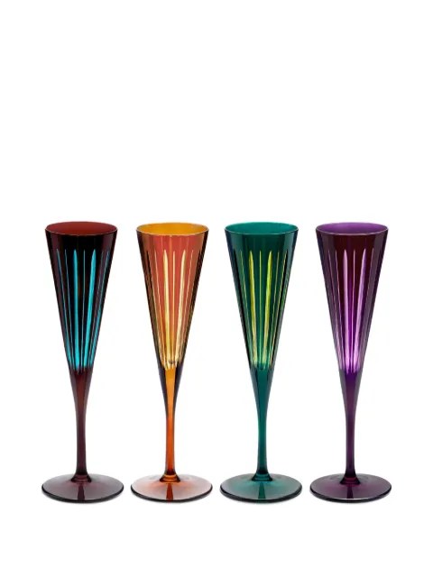 L'Objet Prism champagne flutes set (set of four) Blue PS0040