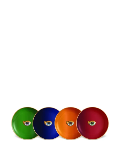 L'Objet Lito plates (set of four) Green LXL28