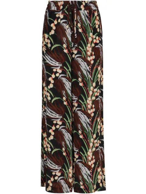 P.A.R.O.S.H. floral-print trousers Black D230731