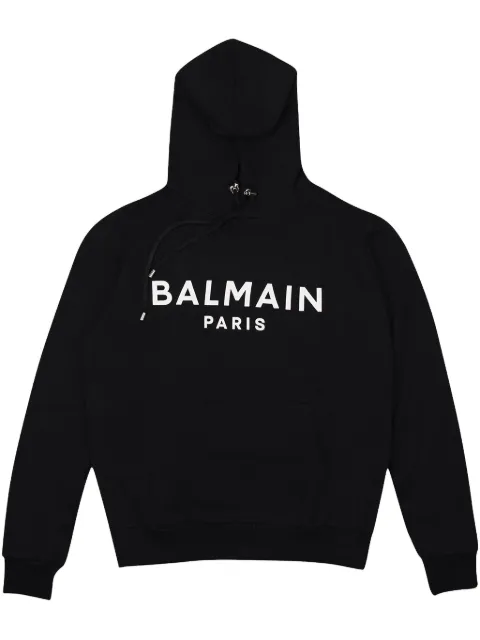 Balmain printed hoodie Black BH1JR002BB65