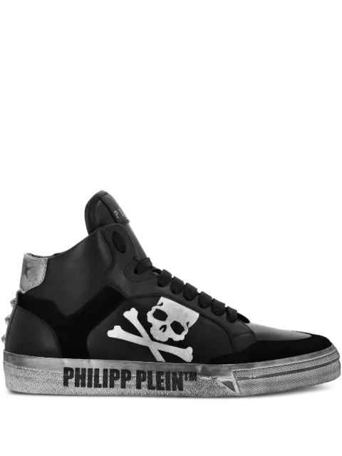 Philipp Plein skull-motif hi-top sneakers Black UAESUSC0890PLE005N