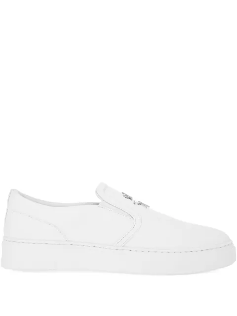 Philipp Plein leather slip-on sneakers White UAESUSC0889PLE005N