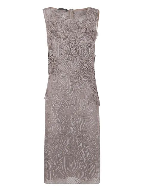 Alberta Ferretti embroidered midi dress Neutrals A04720139