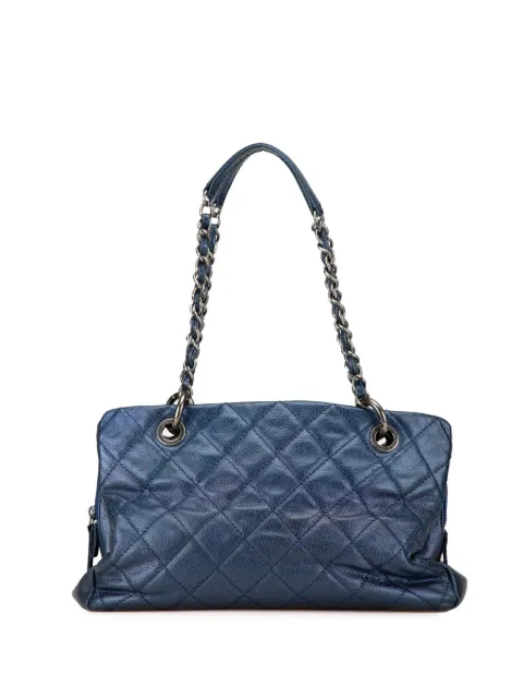 CHANEL Pre-Owned 2012 Quilted Iridescent Caviar Chic Shopping tote bag Blue W15E0CFYG0Y2CY4K