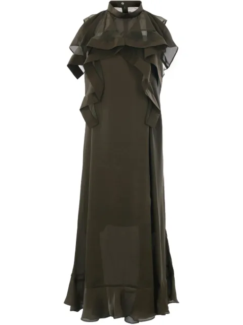 sacai sleeveless chiffon dress Green 2507841
