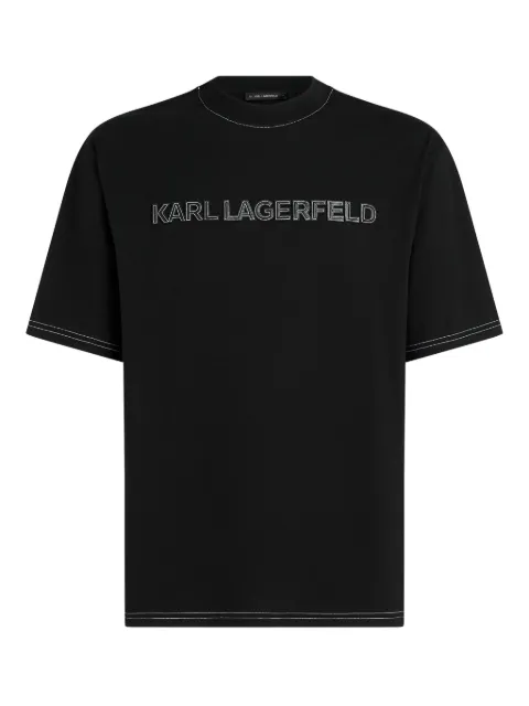 Karl Lagerfeld contrast-stitching T-shirt Black A3M17061999