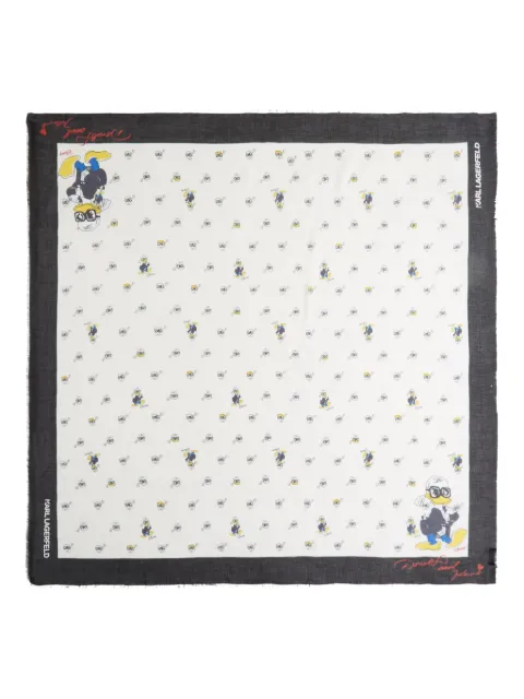 Karl Lagerfeld x Disney all-over graphic-print scarf White A3W331322BK