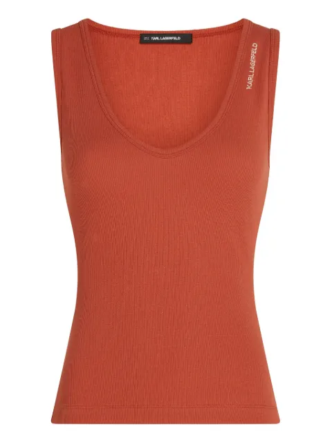 Karl Lagerfeld ribbed v-neck tank top Orange A3W170051XT