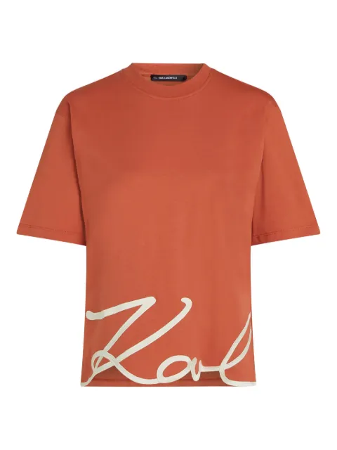 Karl Lagerfeld Signature-hem T-shirt Orange A1W170131XT