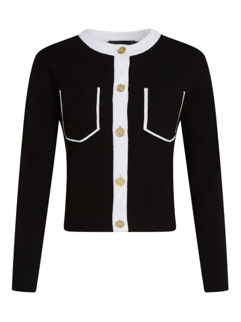 Karl Lagerfeld contrast-piping cardigan Black A3W18029101