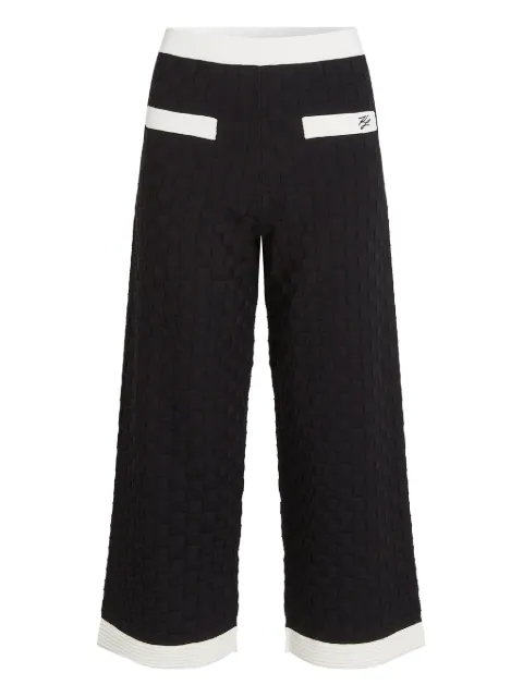 Karl Lagerfeld contrast-piping knitted trousers Black A3W10103999