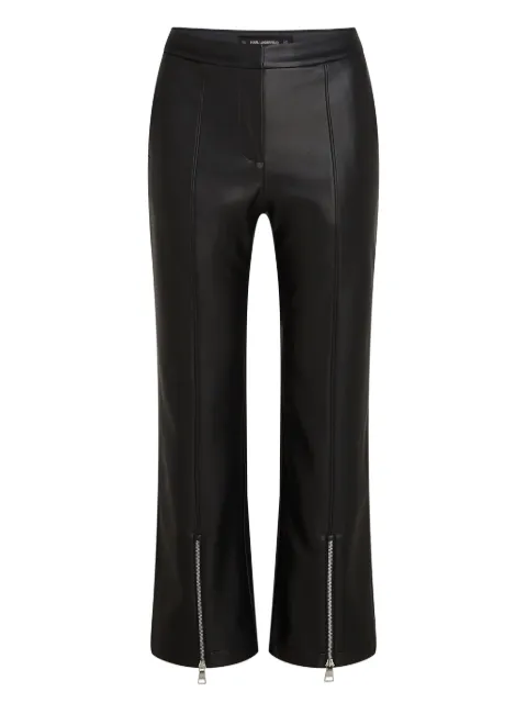 Karl Lagerfeld faux-leather cropped trousers Black A3W10091999