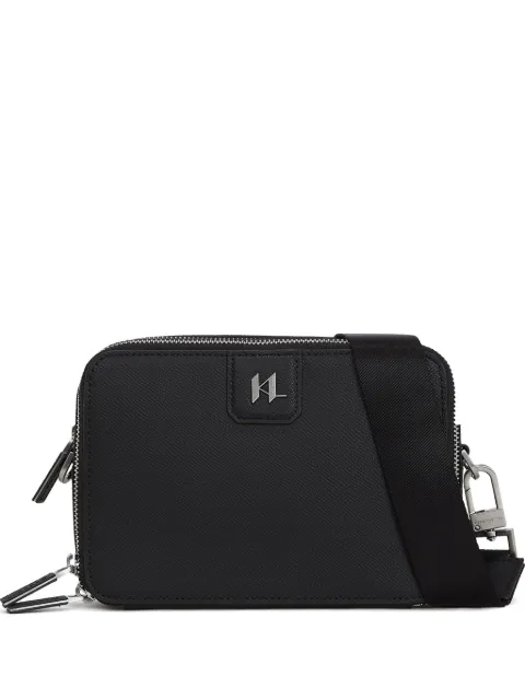 Karl Lagerfeld K/monogram leather messenger bag Black A3M30157999