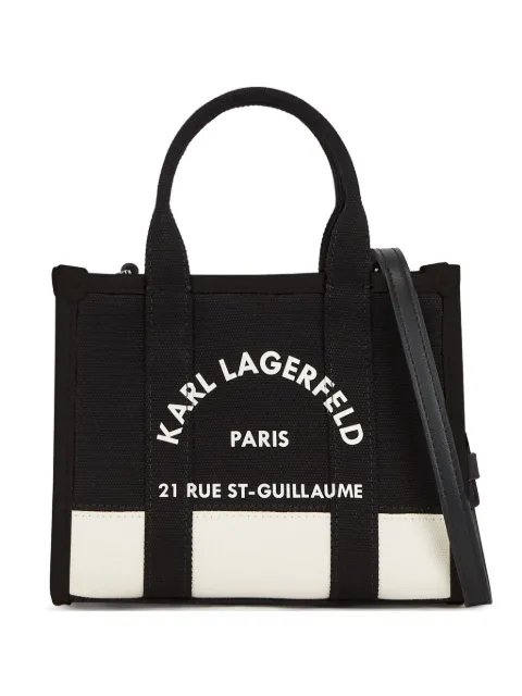 Karl Lagerfeld Rue St-Guillaume canvas tote bag Black A3W500271UG
