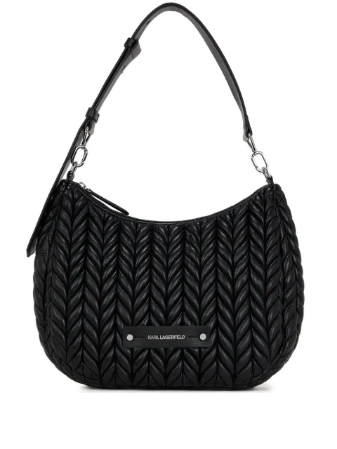 Karl Lagerfeld K/weave quilted shoulder bag Black A3W301471AV