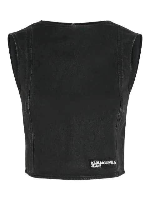 Karl Lagerfeld Jeans coated denim blouse Black A3W110031CG