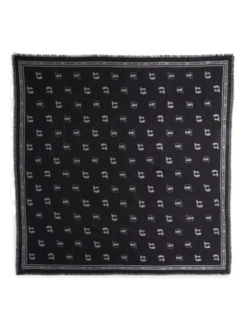 Karl Lagerfeld Ikon jacquard scarf Black A3W33068999