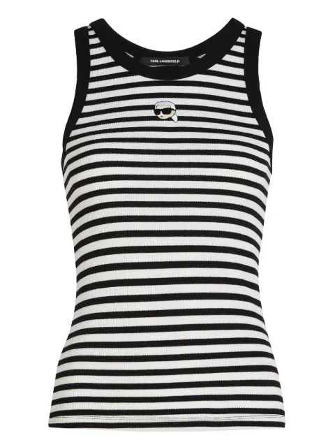 Karl Lagerfeld Ikon ribbed tank top White A3W170791UG