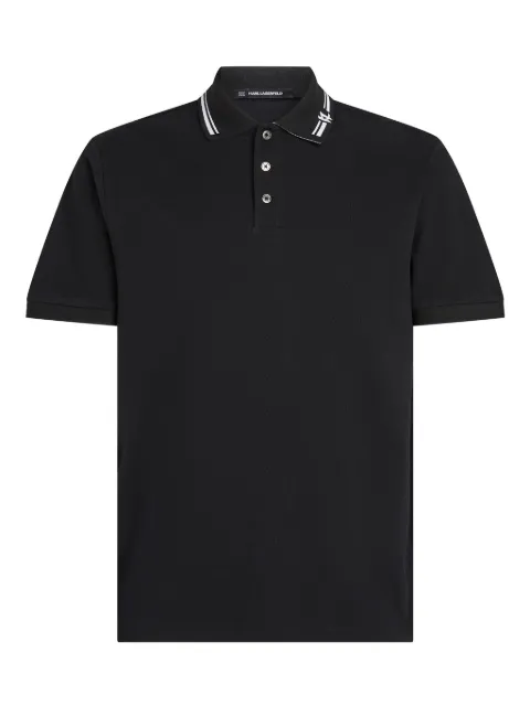 Karl Lagerfeld contrast-trim polo shirt Black A3M17066999