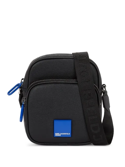 Karl Lagerfeld Jeans logo-patch messenger bag Black A3M30242999