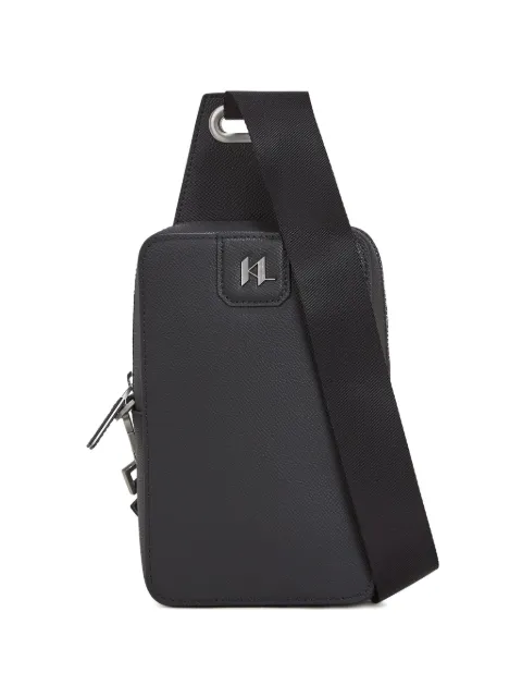 Karl Lagerfeld K/monogram leather messenger bag Black A3M30158999