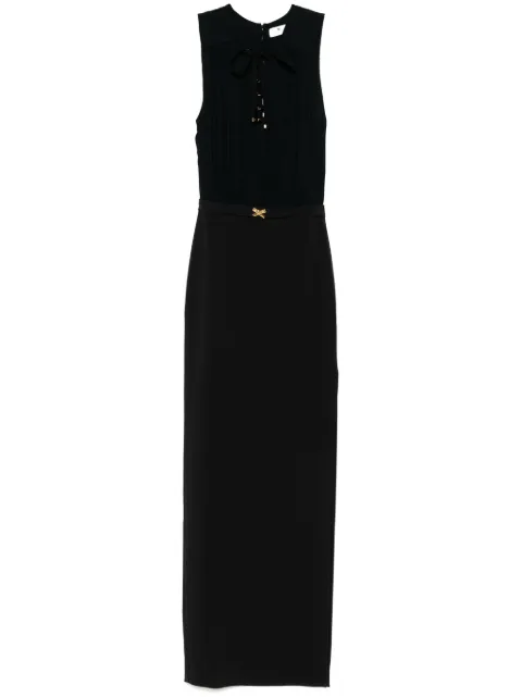 Elisabetta Franchi lace-up crepe maxi dress Black ABR3851E2