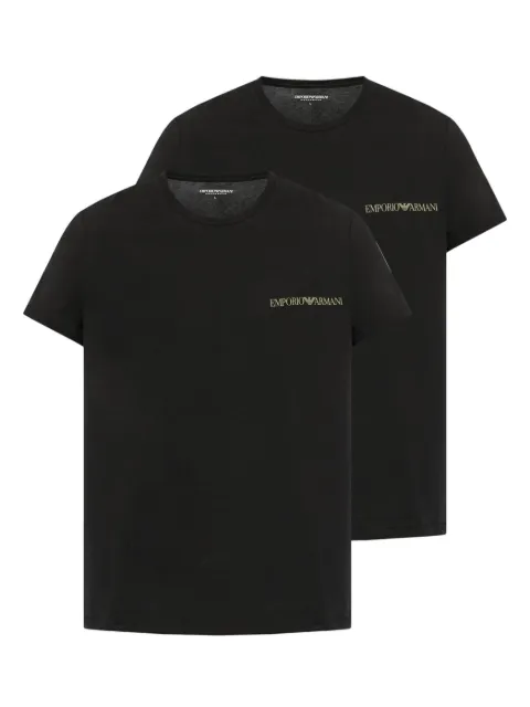 Emporio Armani logo-embroidered T-shirts (pack of two) Black EM000391AF10779