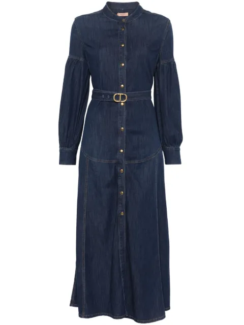 TWINSET belted denim long dress Blue 251TP2020
