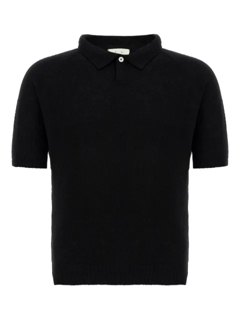 Ma'ry'ya ribbed-hem polo shirt Black YPK002C8
