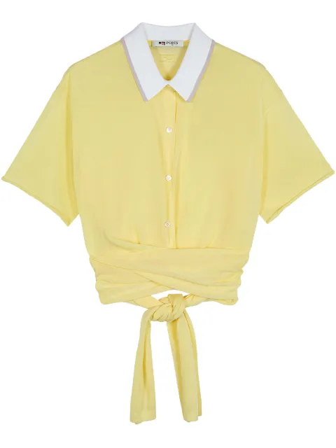 Ports 1961 wrap polo top Yellow PW225KFN04ZKD010