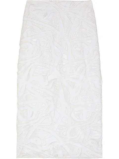 Ports 1961 Weaving-Inspired skirt White PW225XXL21VLD008