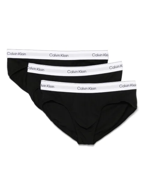 Calvin Klein Underwear logo-waistband briefs (set of three) Black LV00NB4388