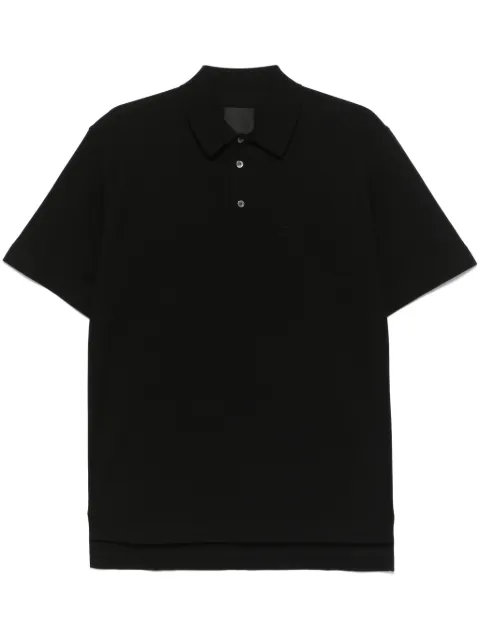 Givenchy logo-embroidered cotton polo shirt Black BM71KR3YP2
